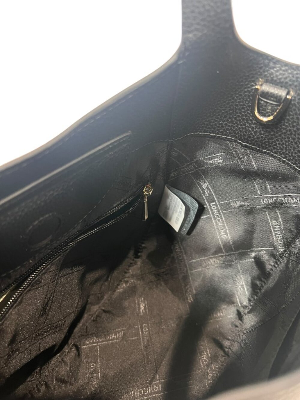 $780 Longchamp Black Leather S Le Foulonnes Double Top Handle Handbag - Picture 10 of 13
